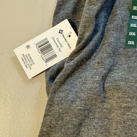 Member's Mark Men's Essential Crew Neck Short Sleeve Tee Size 3XL Heather Grey - Picture 7 of 7